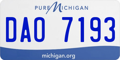 MI license plate DAO7193