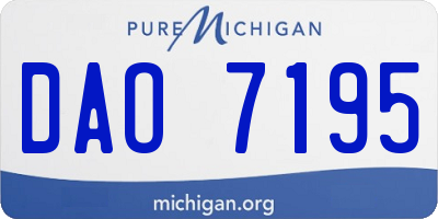 MI license plate DAO7195