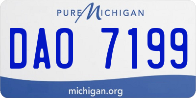 MI license plate DAO7199