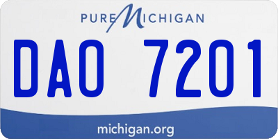 MI license plate DAO7201