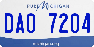 MI license plate DAO7204