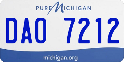 MI license plate DAO7212