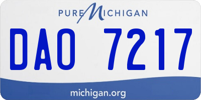 MI license plate DAO7217