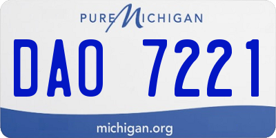 MI license plate DAO7221