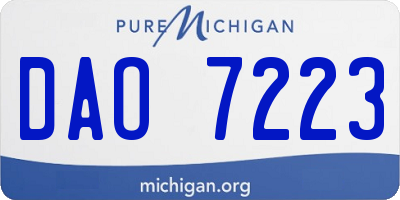 MI license plate DAO7223