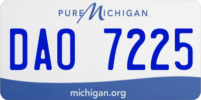 MI license plate DAO7225