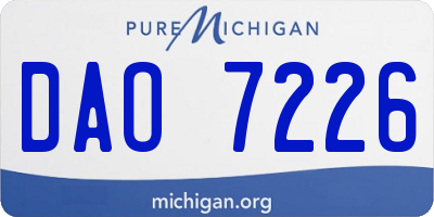 MI license plate DAO7226