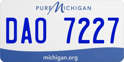 MI license plate DAO7227