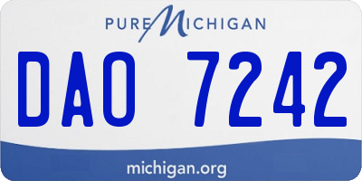 MI license plate DAO7242