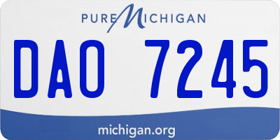 MI license plate DAO7245