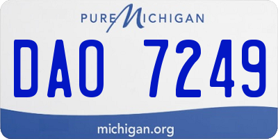 MI license plate DAO7249