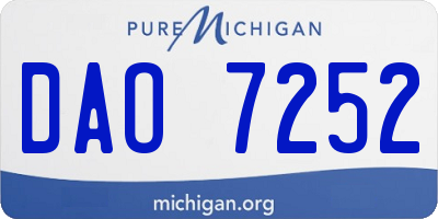 MI license plate DAO7252