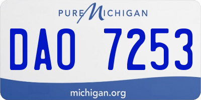 MI license plate DAO7253