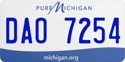 MI license plate DAO7254