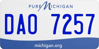 MI license plate DAO7257