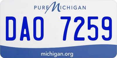 MI license plate DAO7259