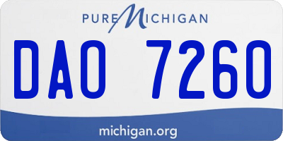 MI license plate DAO7260