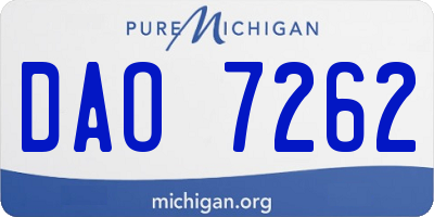 MI license plate DAO7262