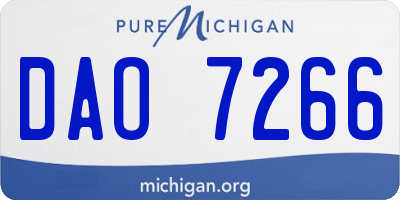 MI license plate DAO7266