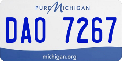 MI license plate DAO7267