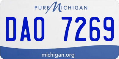 MI license plate DAO7269