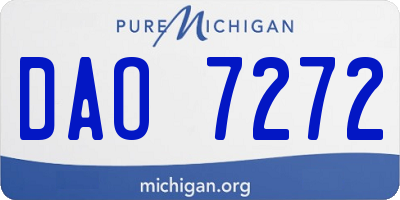 MI license plate DAO7272