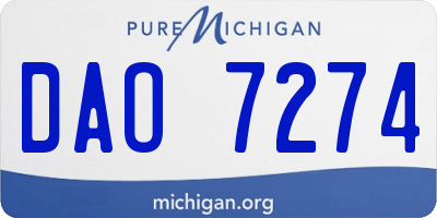 MI license plate DAO7274