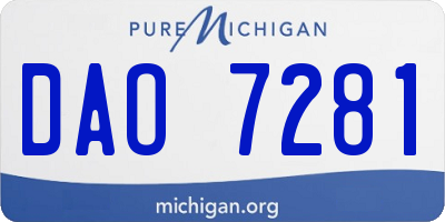 MI license plate DAO7281