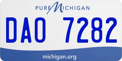 MI license plate DAO7282