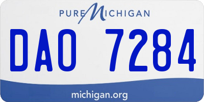 MI license plate DAO7284