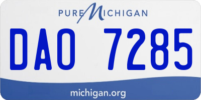 MI license plate DAO7285