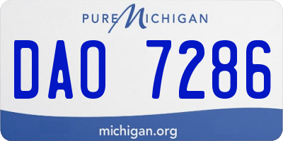 MI license plate DAO7286