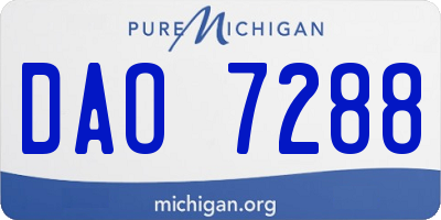 MI license plate DAO7288