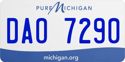MI license plate DAO7290
