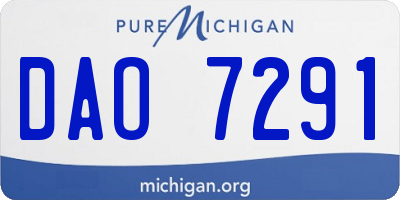 MI license plate DAO7291