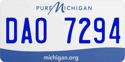 MI license plate DAO7294