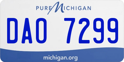 MI license plate DAO7299