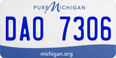 MI license plate DAO7306