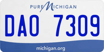 MI license plate DAO7309