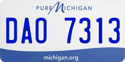 MI license plate DAO7313