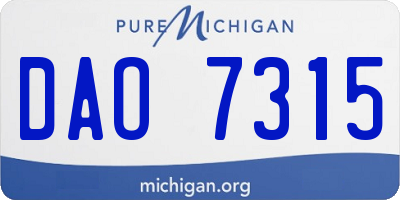 MI license plate DAO7315