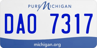 MI license plate DAO7317