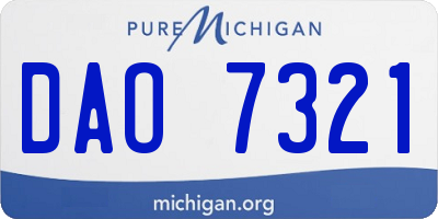 MI license plate DAO7321