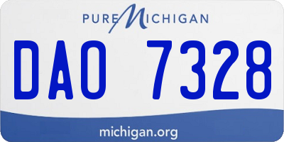 MI license plate DAO7328