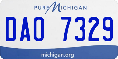 MI license plate DAO7329