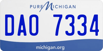 MI license plate DAO7334
