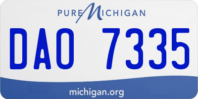 MI license plate DAO7335