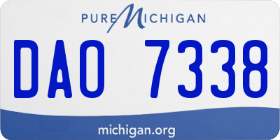 MI license plate DAO7338