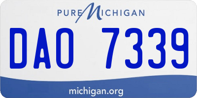 MI license plate DAO7339