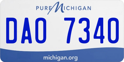 MI license plate DAO7340